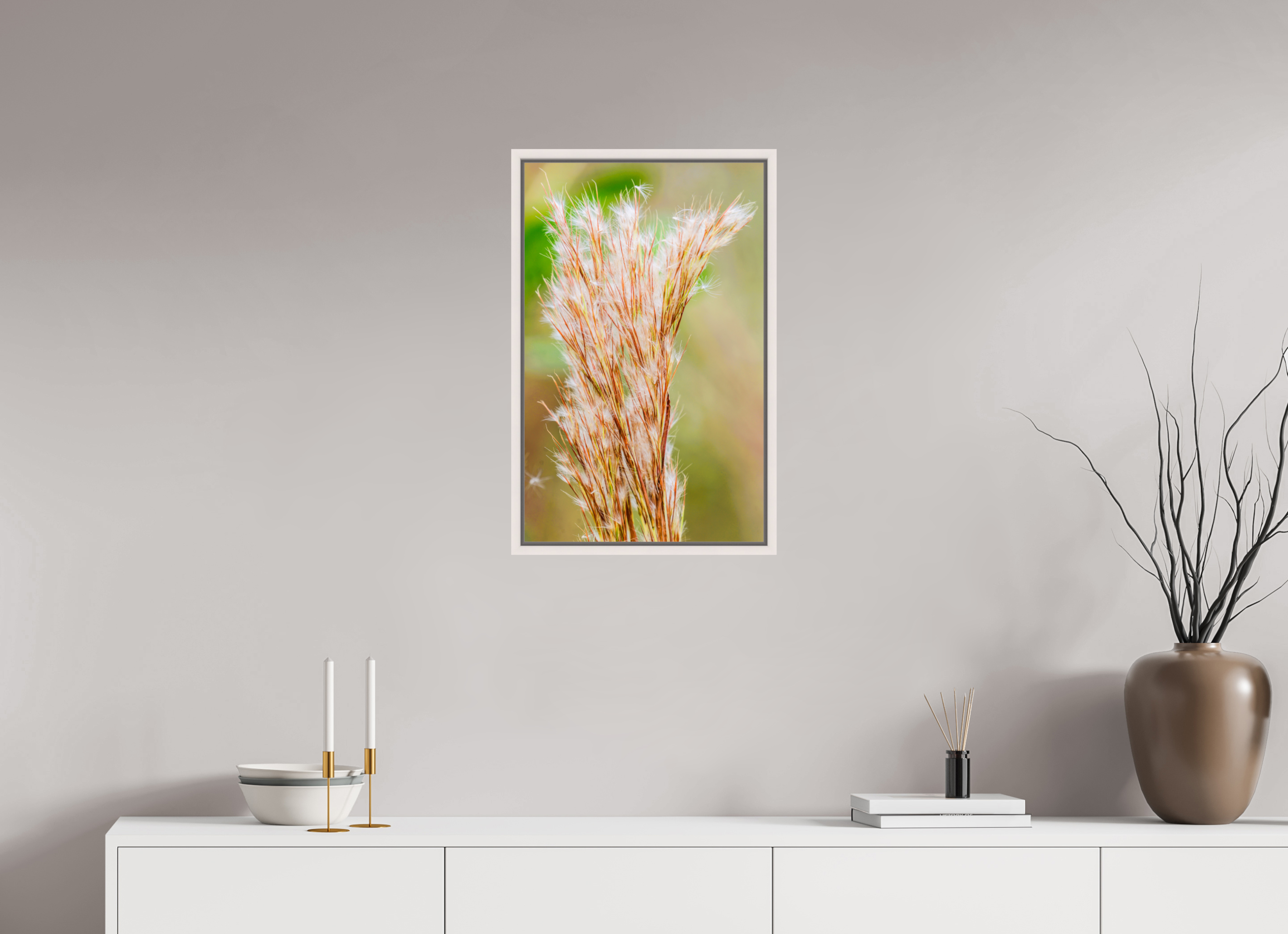 16 x 25.4″, Photo Print Under Acrylic Glass Basel 0.6", Maple White Bushy Bluestem in the Breeze