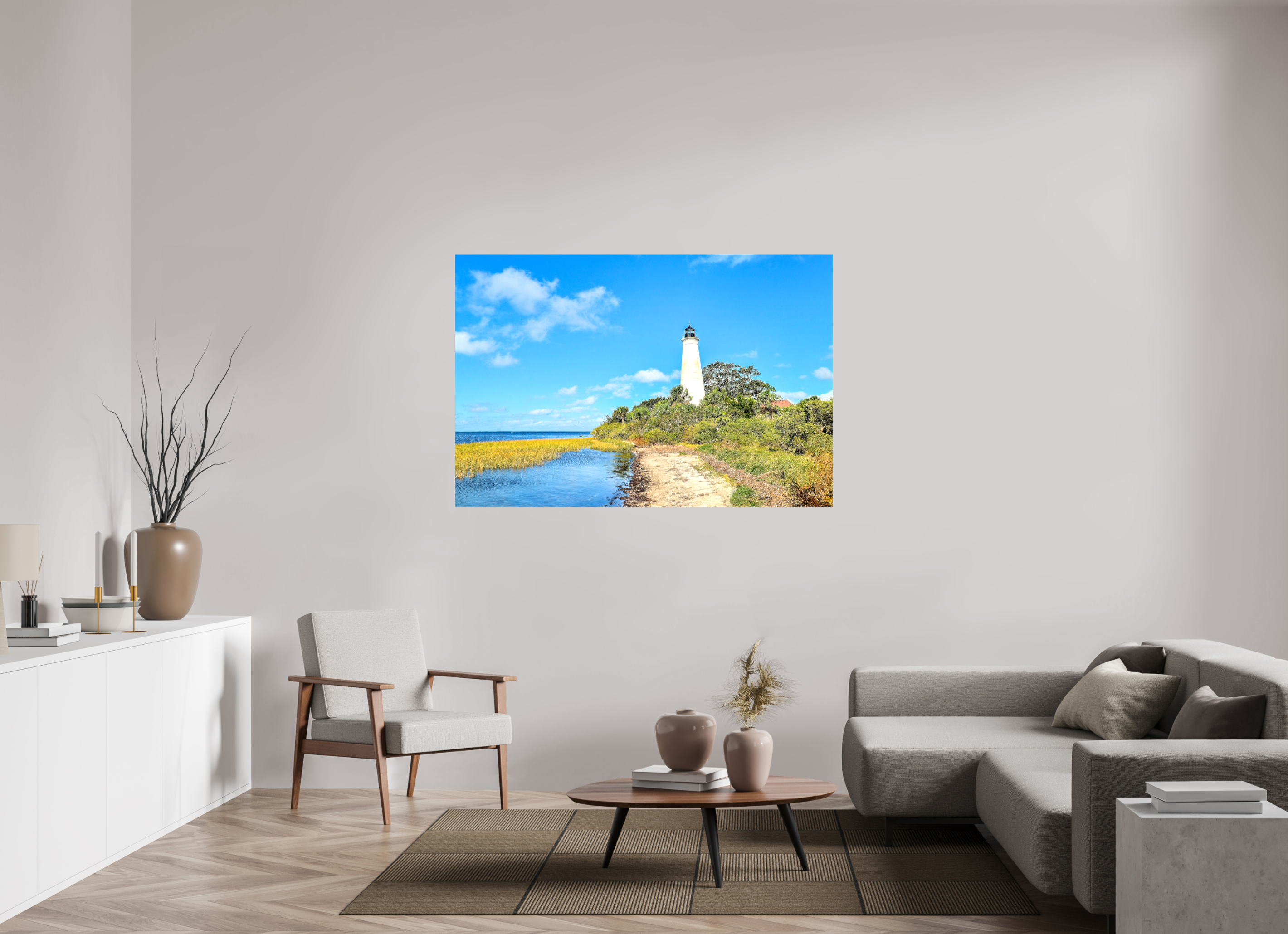 60 x 40″, Glossy Canvas on Stretcher Frame, 1,57" Wrapped St. Marks Lighthouse