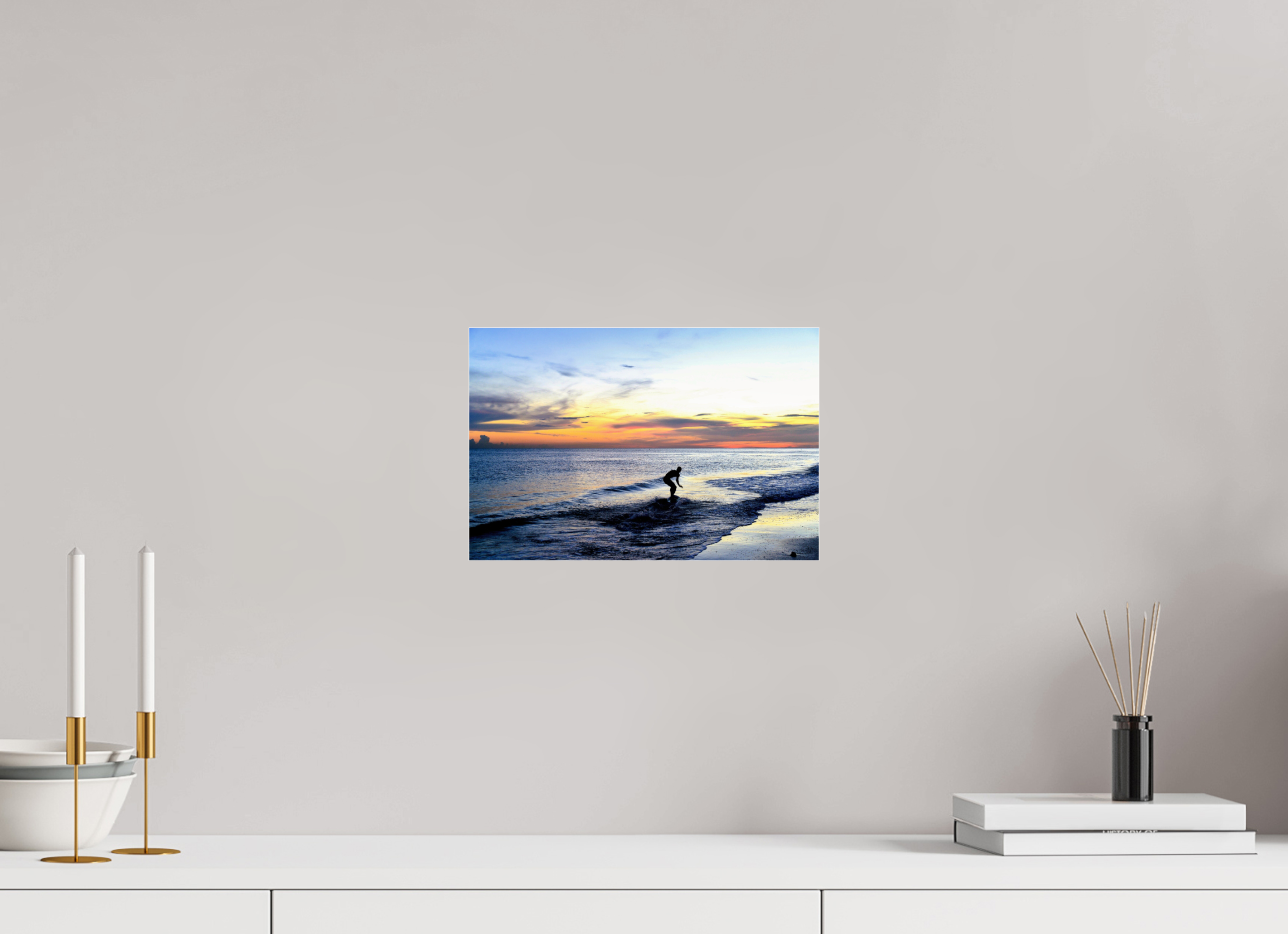 12 x 8″, Metallic Photo Print Under Acrylic Glass Chasing the Last Light
