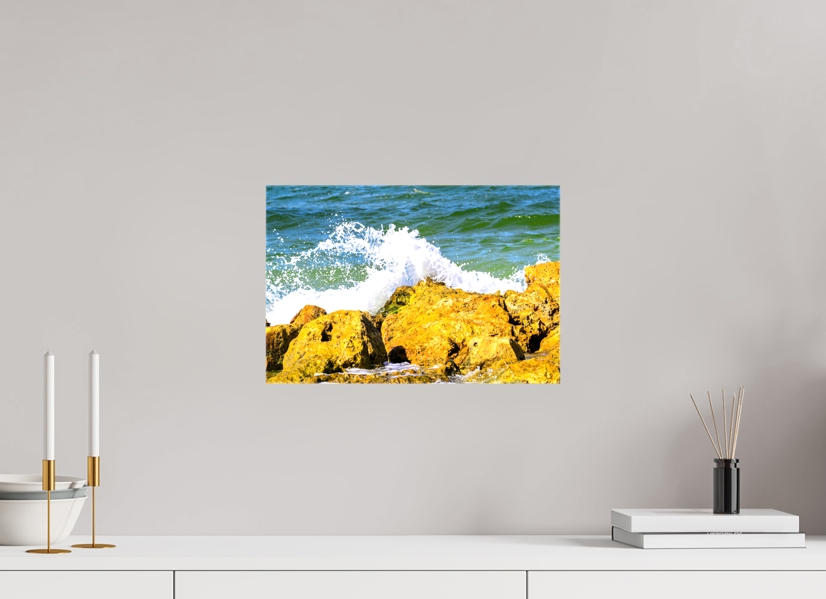 15 x 10″, Glossy Canvas on Stretcher Frame, 1,57" Wrapped Waves Breaking