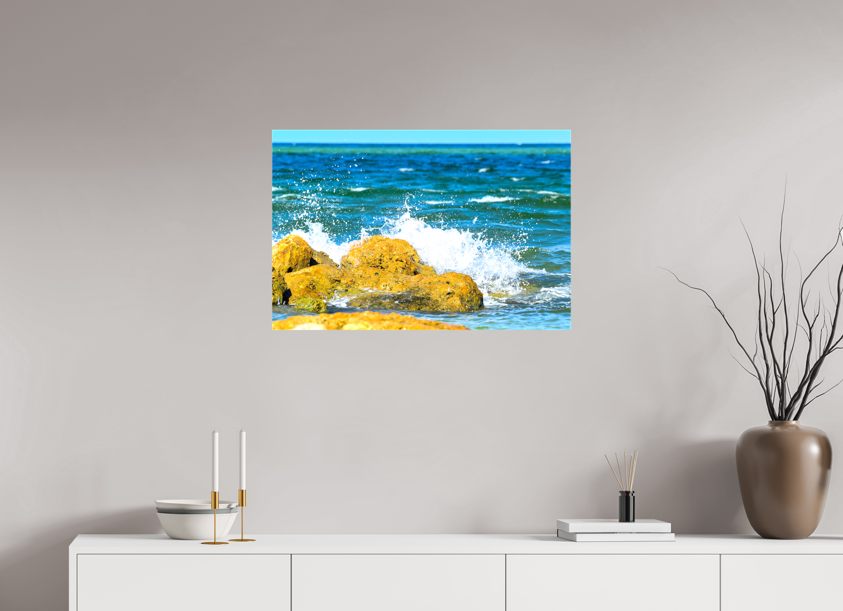 30 x 20″, Glossy Canvas on Stretcher Frame, 1,57" Wrapped The Ocean’s Impact