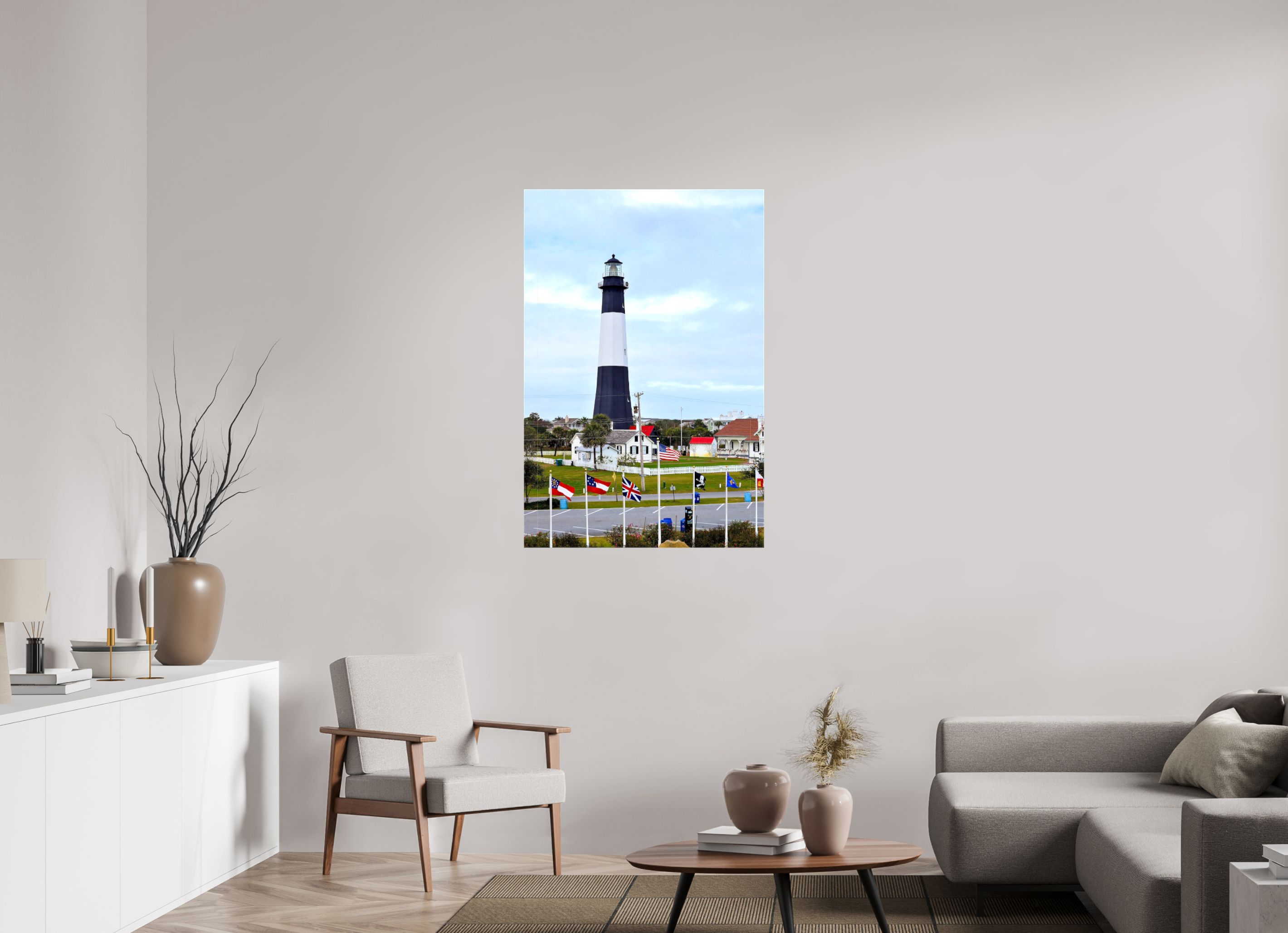 30 x 45″, Glossy Canvas on Stretcher Frame, 1,57" Wrapped Heritage at Tybee: The Lighthouse & Grounds