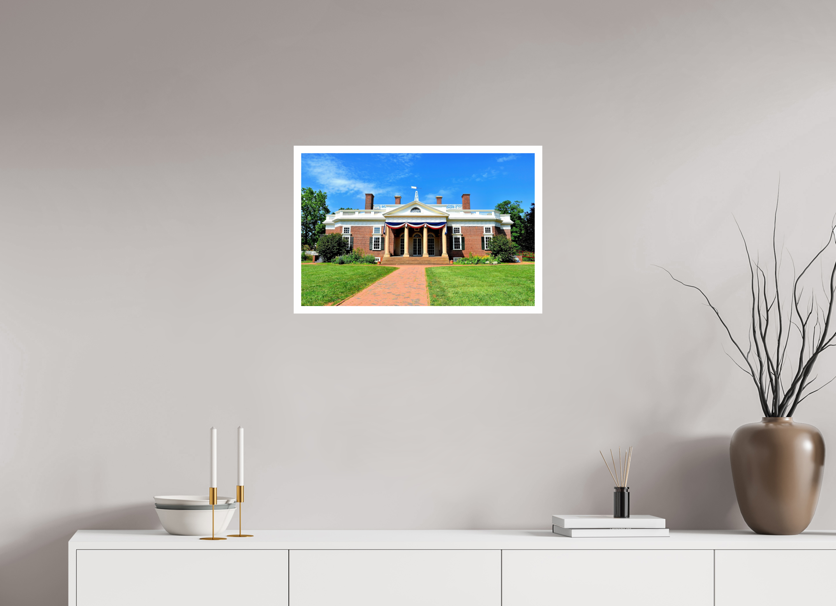 24.4 x 16″, Hahnemühle FineArt Pearl Print, .79" white border Jefferson’s Masterpiece: Monticello at Midday