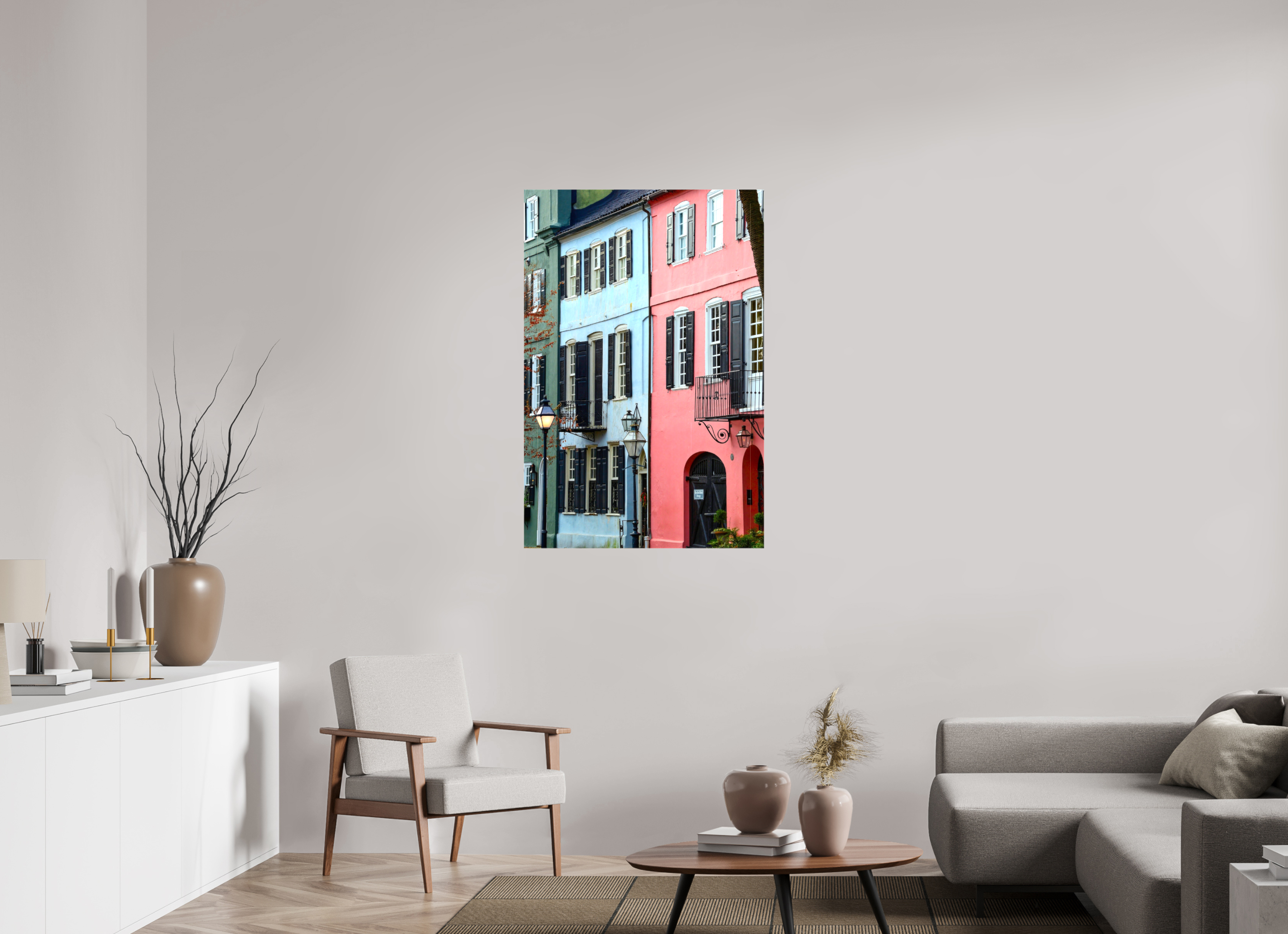 30 x 45″, Glossy Canvas on Stretcher Frame, 1,57" Wrapped Rainbow Row