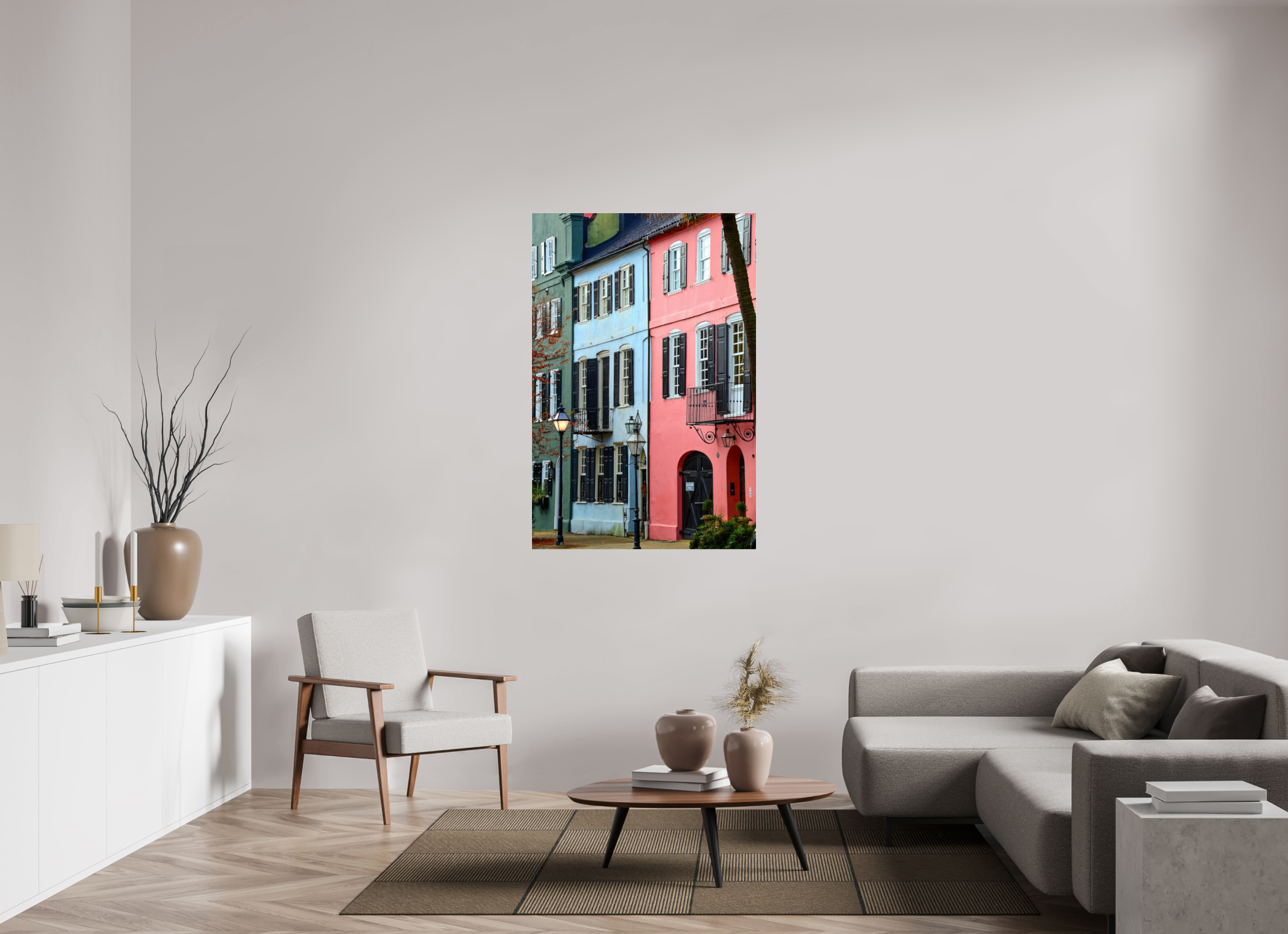 36 x 54″, Photo Print Under Acrylic Glass Rainbow Row