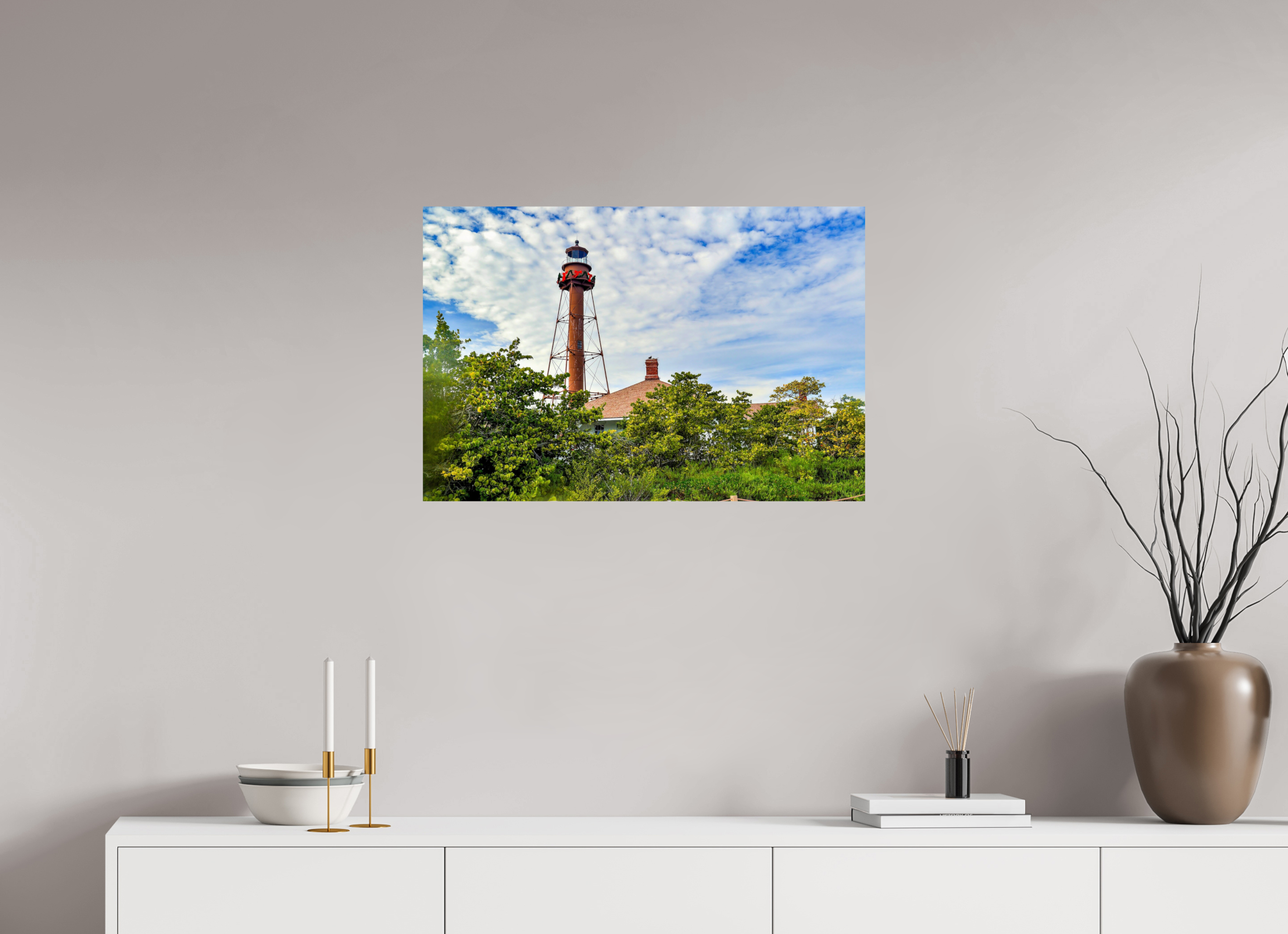 30 x 20″, Photo Print On Fuji Crystal DP II Sanibel Island Lighthouse – Holiday Edition