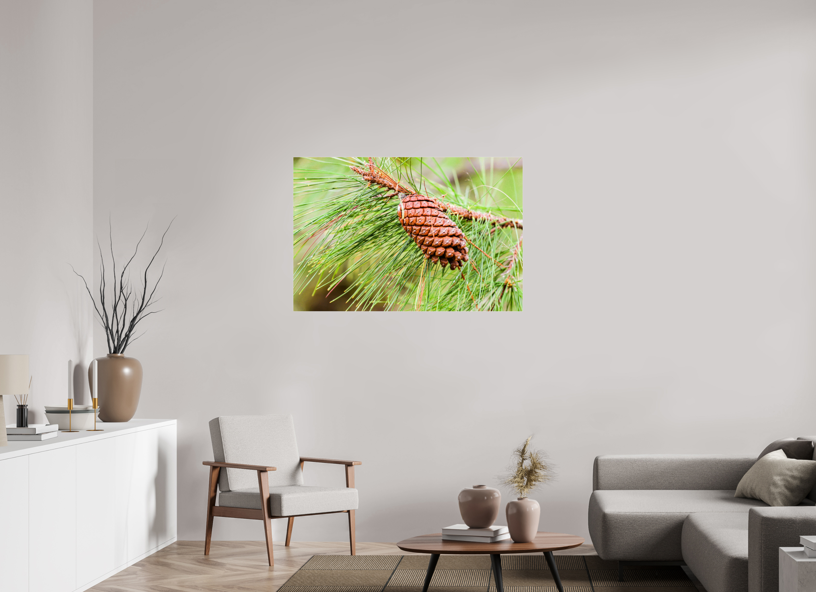 46.1 x 31″, Metallic Photo Print Under Acrylic Glass The Longleaf Pine Cone