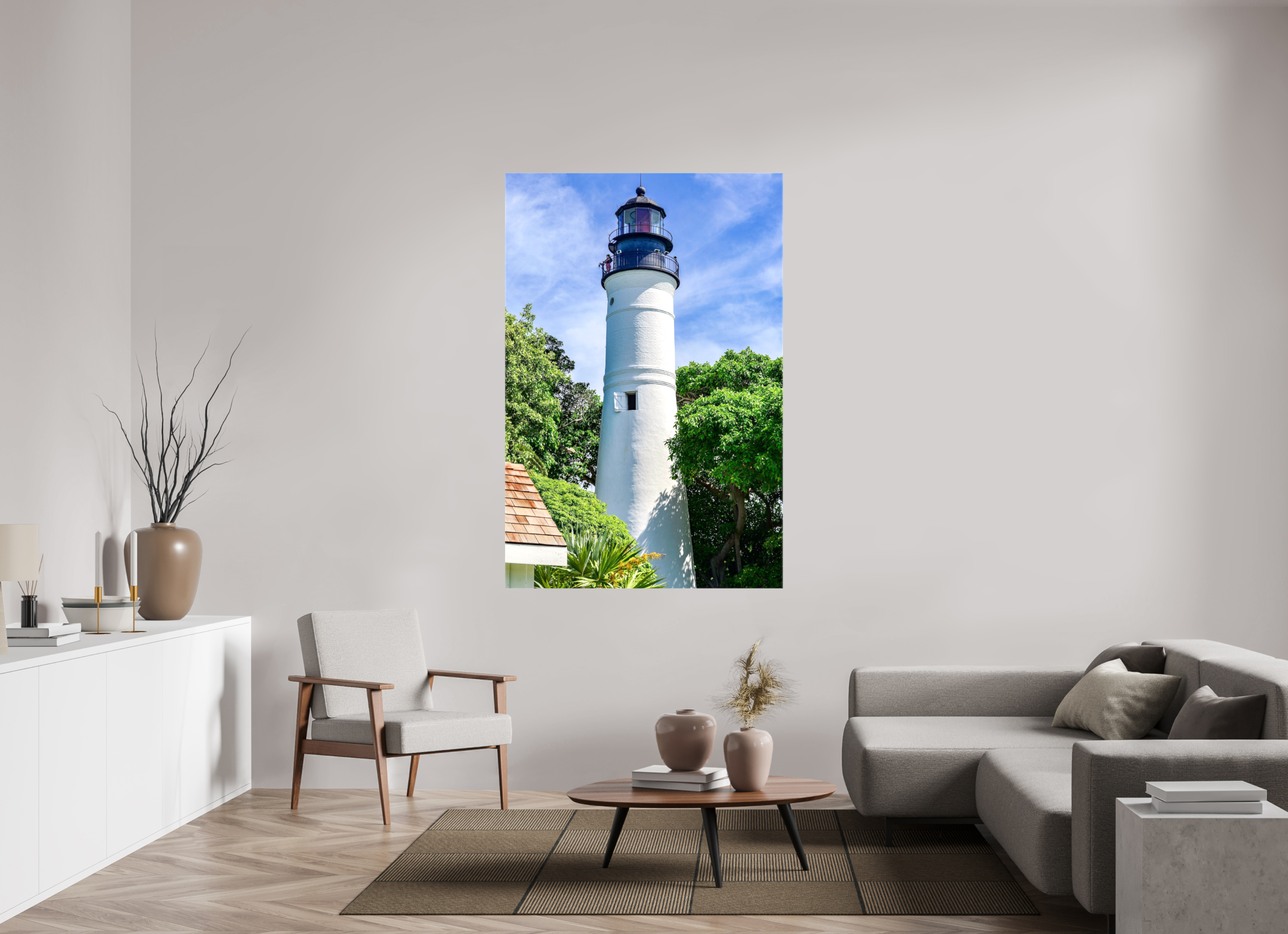 44 x 66″, Glossy Canvas on Stretcher Frame, 1,57" Wrapped The Historic Key West Lighthouse