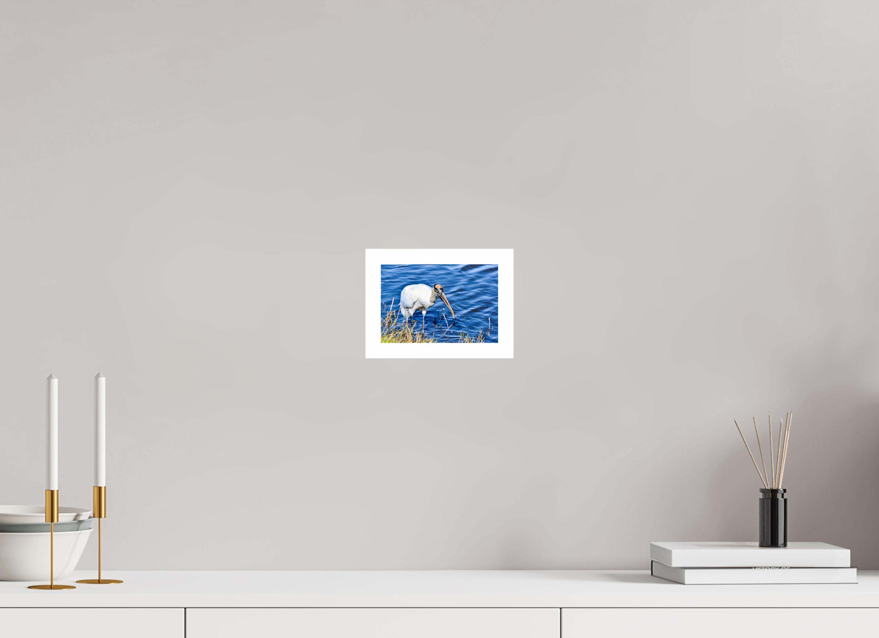 6 x 4″, Hahnemühle FineArt Pearl Print, .79" white border The Morning Catch: Wood Stork in Action
