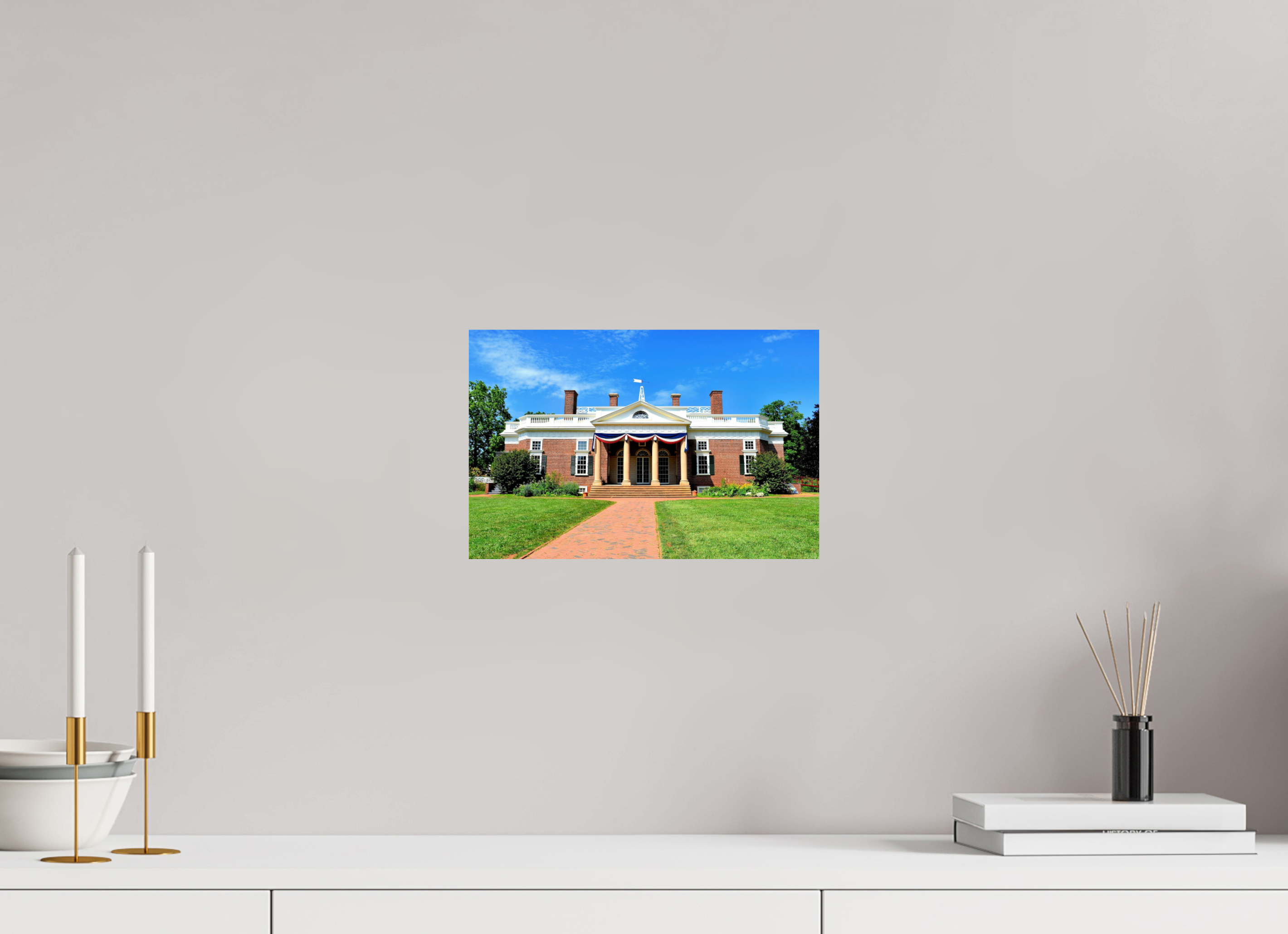 12.2 x 8″, Photo Print On Fuji Crystal DP II Jefferson’s Masterpiece: Monticello at Midday