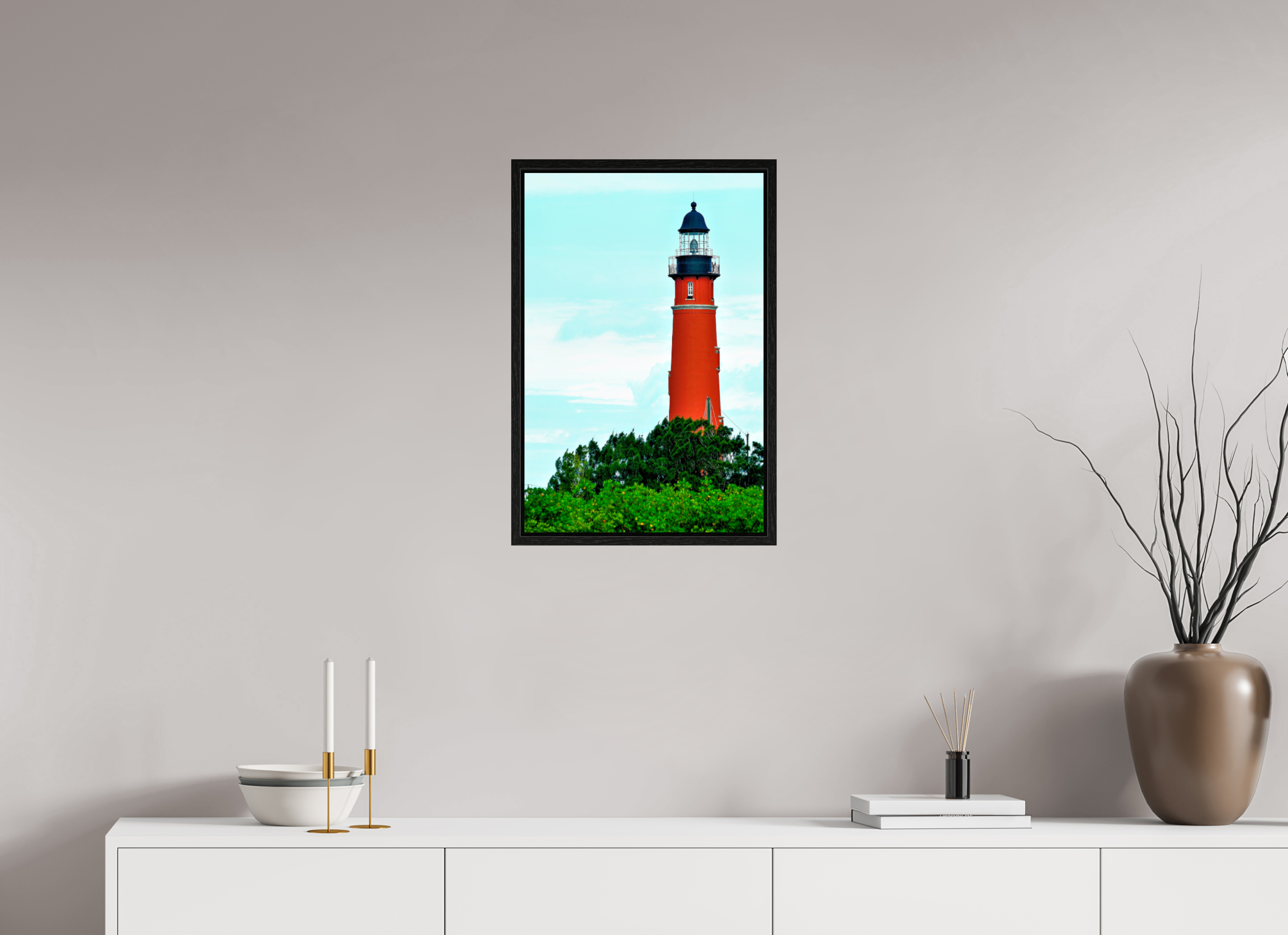 16 x 24″, Floater Frame Ponce de Leon Inlet Lighthouse