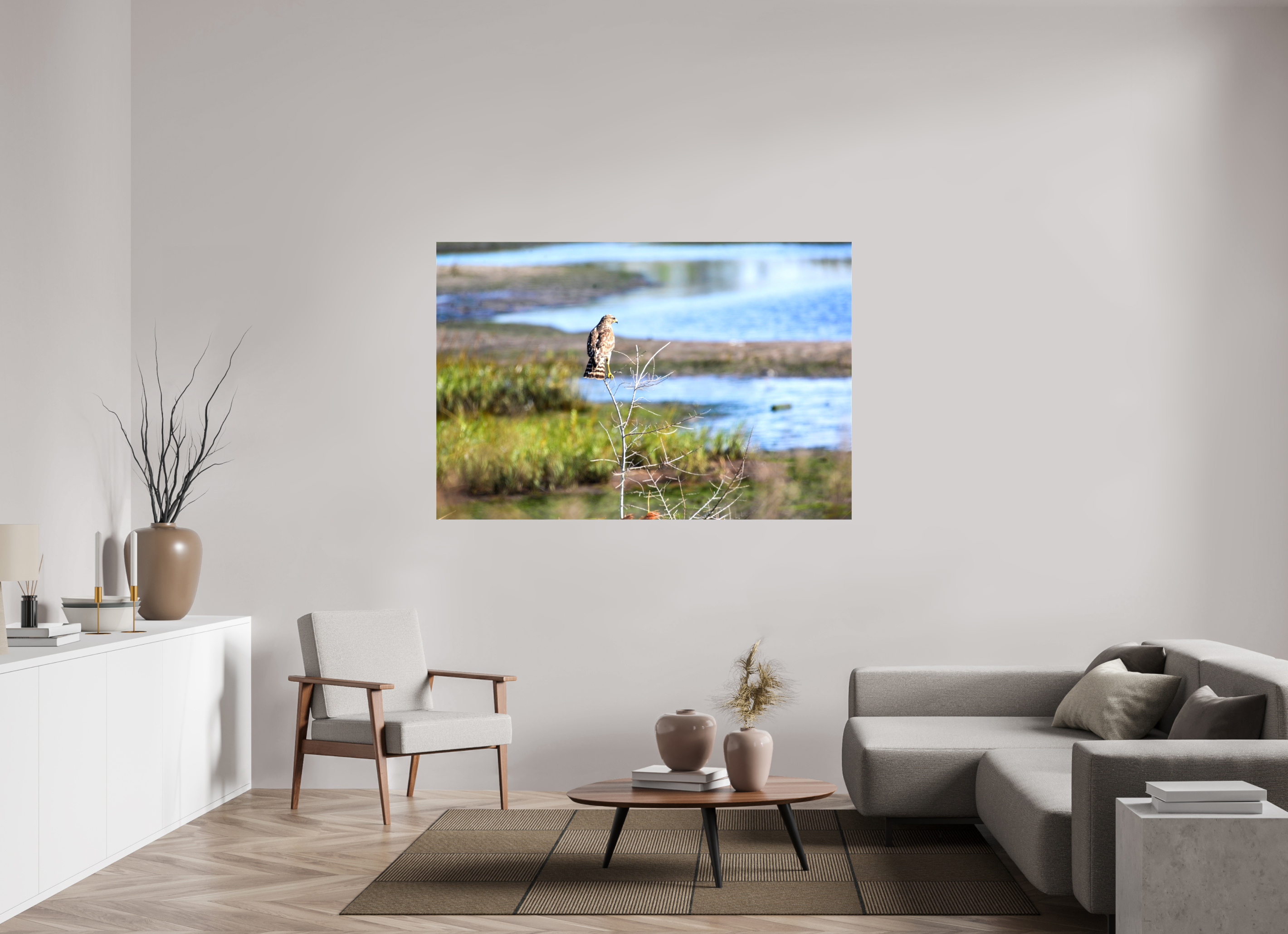 66 x 44″, Glossy Canvas on Stretcher Frame, 1,57" Wrapped Guardian of the Marsh