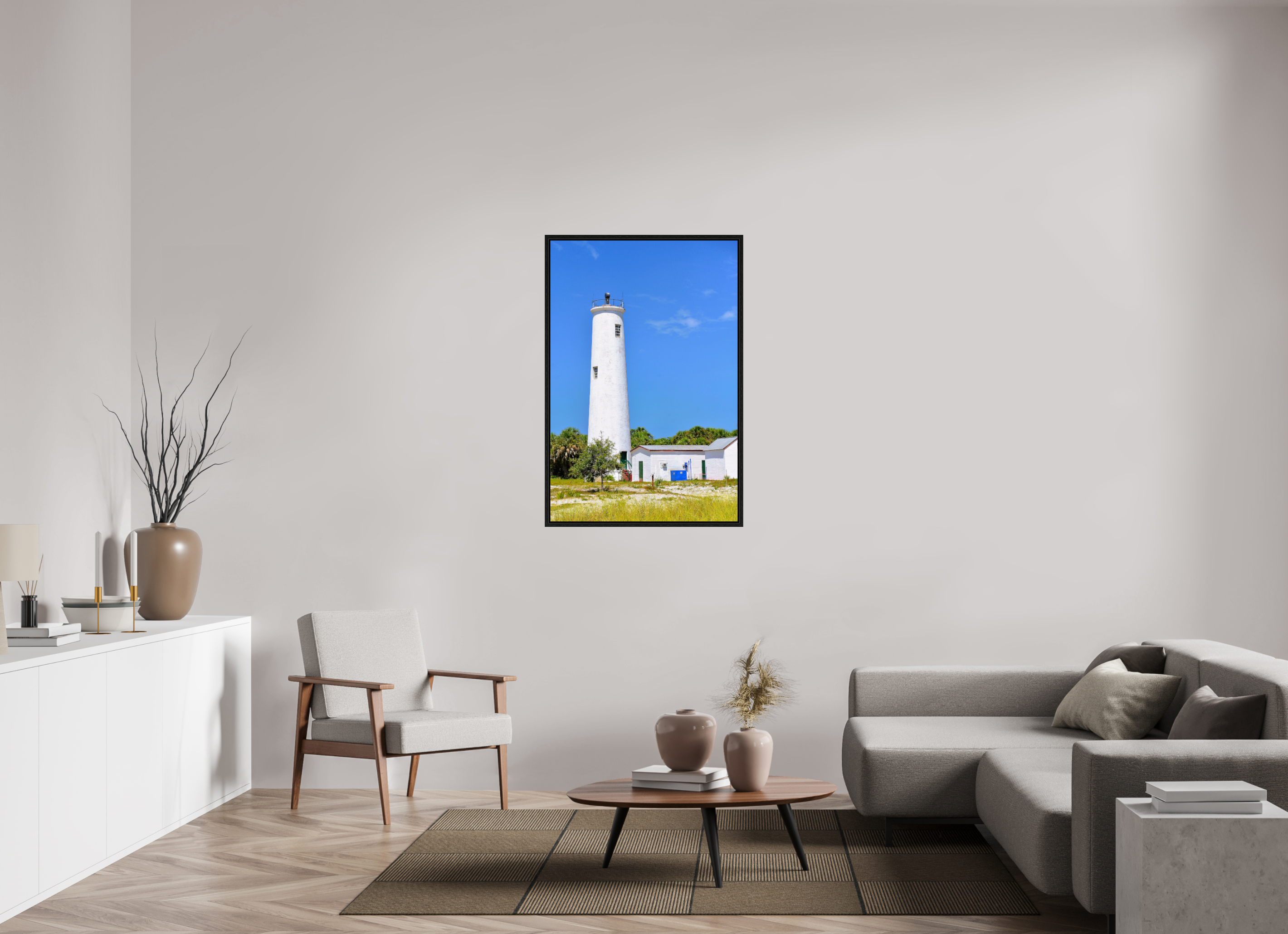 30 x 45″, Floater Frame Egmont Key Lighthouse