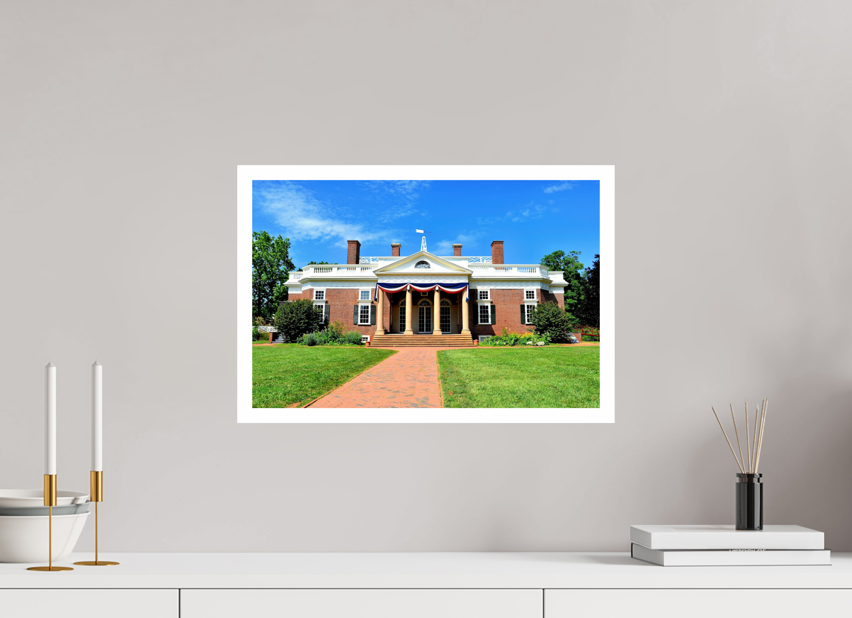 18.3 x 12″, Hahnemühle FineArt Pearl Print, .79" white border Jefferson’s Masterpiece: Monticello at Midday